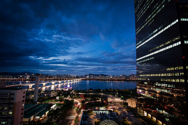 Beautiful Scenery from 63 Building on Seoul's Yeouido Island